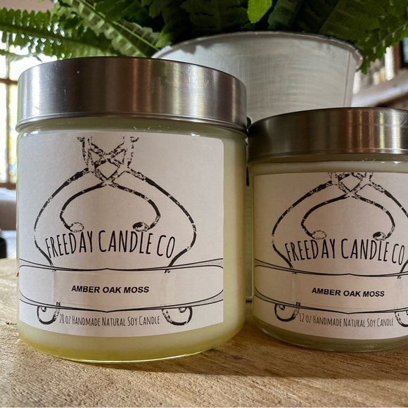 12oz Homemade Natural Soy Candle - Amber Oak Moss - Picture 3 of 7